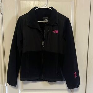 The North Face Black Jacket with Pink Logo